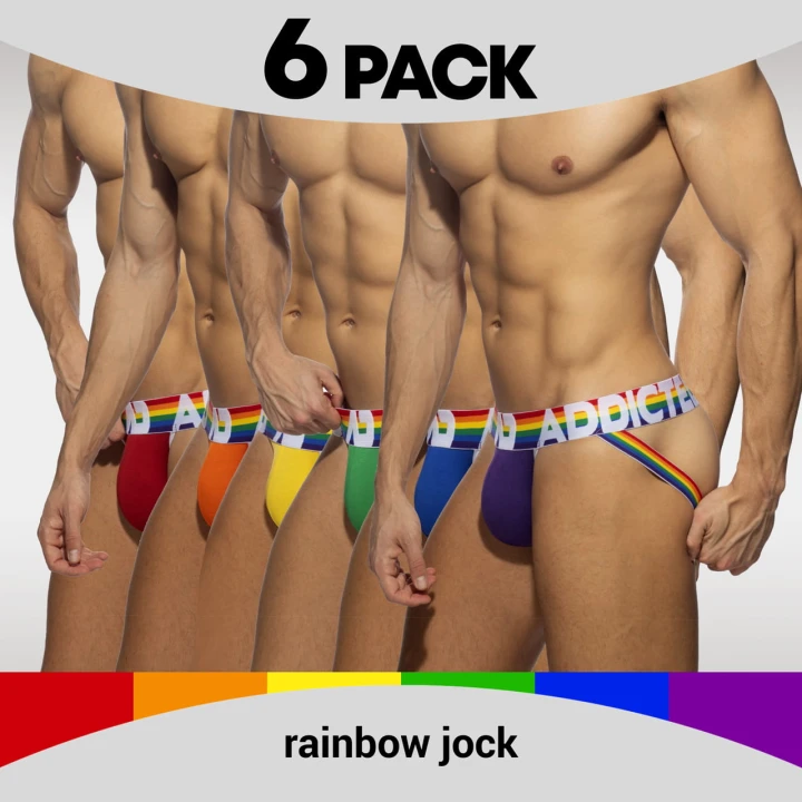 Zestaw 6 par jockstrapów Rainbow Addicted