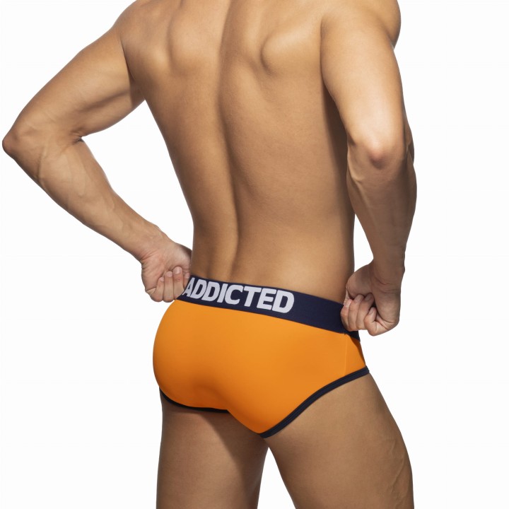 Pomarańczowe kąpielówki męskie Swimderwear Push Up Addicted