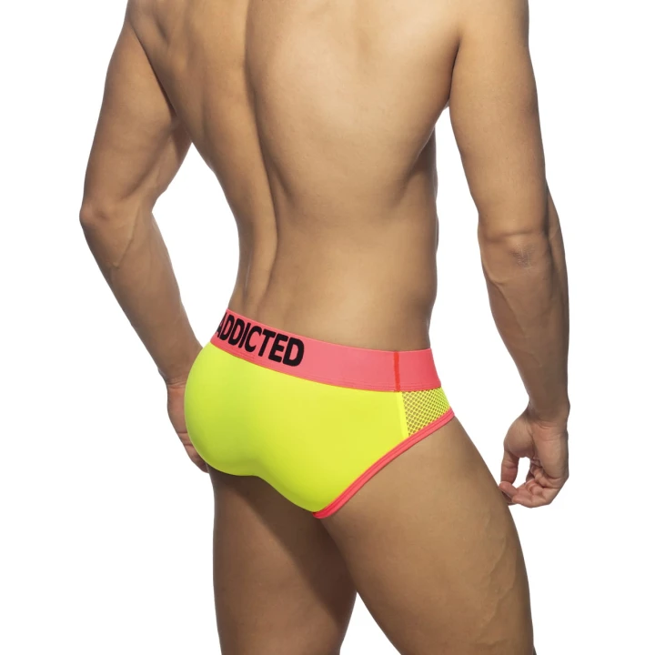 Slipy męskie Neon Mesh Neon Yellow Addicted