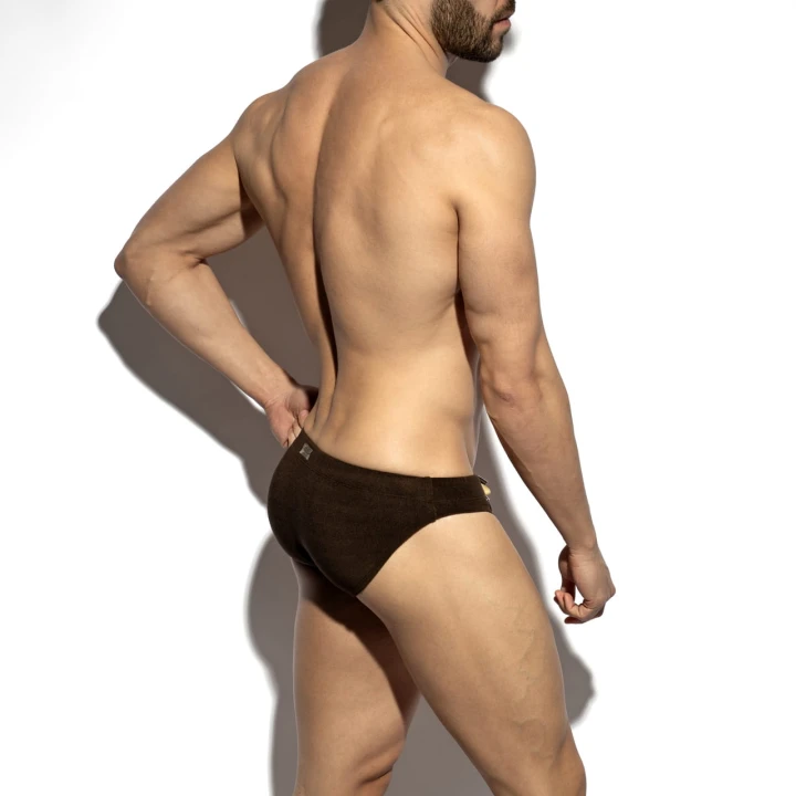Slipy kąpielowe męskie Terrycloth Brown ES Collection