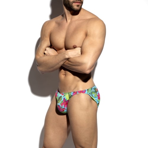 Figi męskie Bold Flowers Turquoise ES Collection