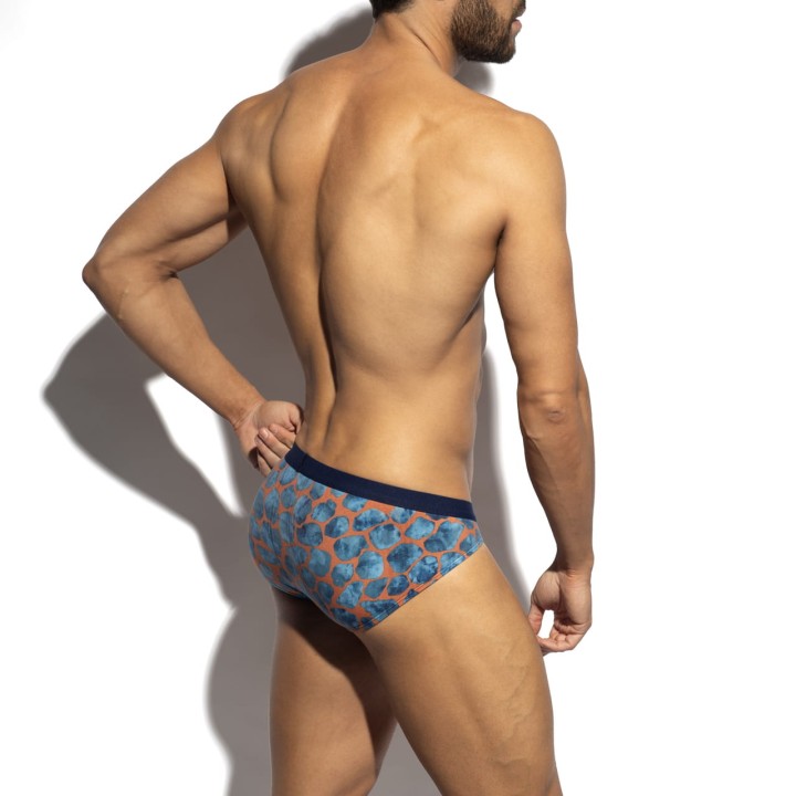 Niebiesko - czerwone slipy męskie Soft Stones Navy marki ES Collection.
