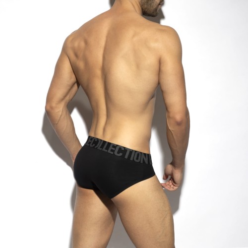 Czarne slipy męskie 7 Days 7 Colors 3.0. marki ES Collection.