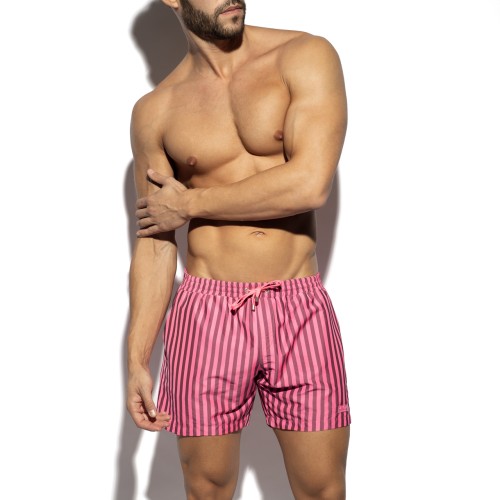 Szorty kąpielowe Stripes Neon Pink ES Collection