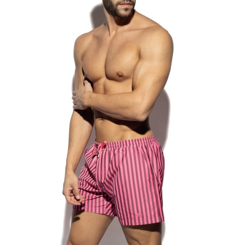 Szorty kąpielowe Stripes Neon Pink ES Collection
