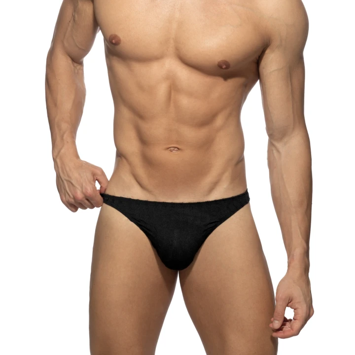Stringi męskie Mock Ribs Black Addicted