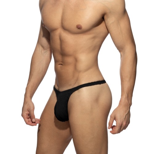 Stringi męskie Mini Mock Ribs Black Addicted