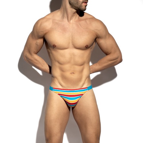 Stringi kąpielowe 70's Stripes Turquoise ES Collection