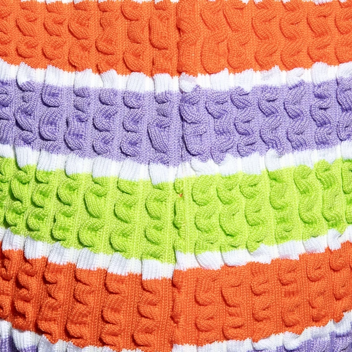 G-stringi kąpielowe 70's Stripes Neon Orange ES Collection