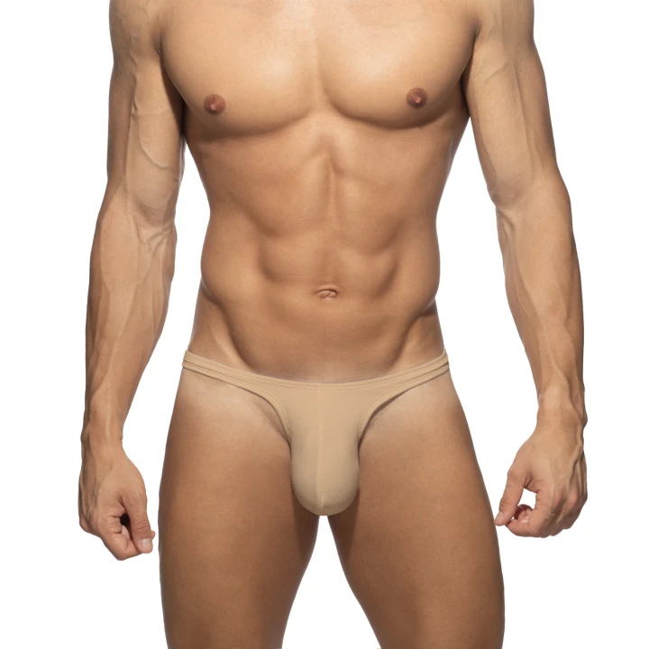 Stringi kąpielowe Basic Rib Sexy Beige Addicted