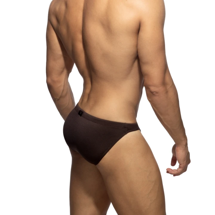 Figi kąpielowe Basic Rib Brown Addicted