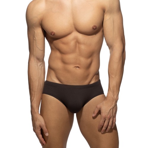 Slipy kąpielowe Basic Rib Brown Addicted