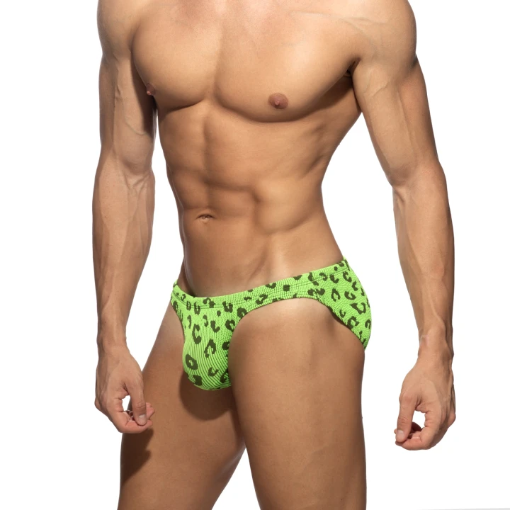 Figi kąpielowe Fantasy Leopard Neon Green Addicted