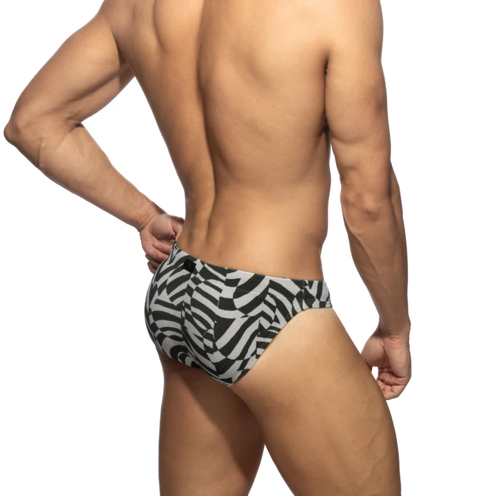 Figi kąpielowe Abstract Terrycloth Black Addicted