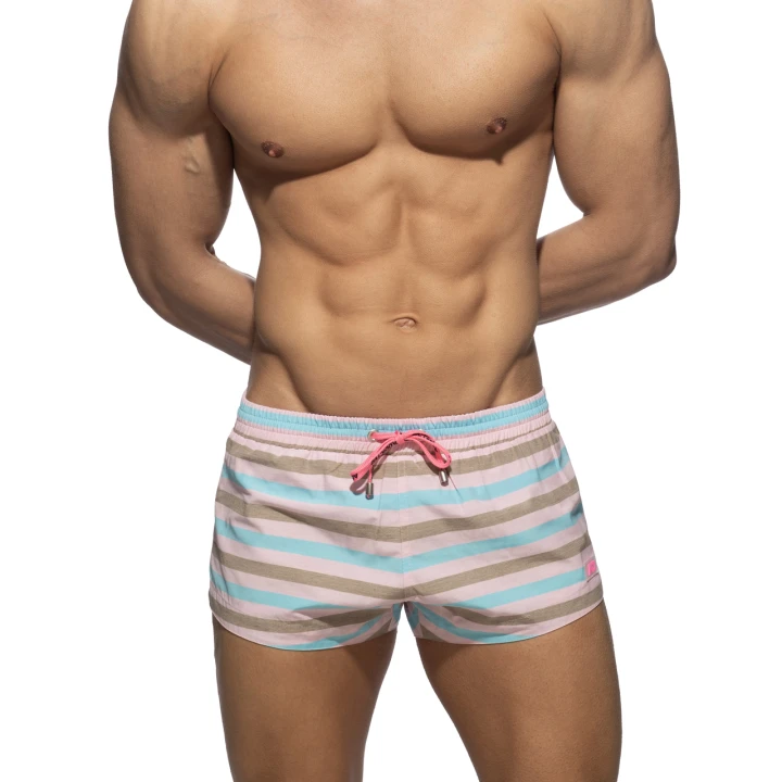 Szorty kąpielowe męskie Cake Stripes Pink Addicted