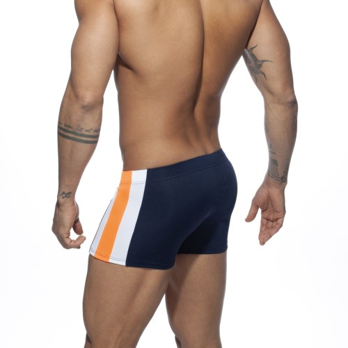 Granatowe bokserki kąpielowe Stripes Basic Addicted