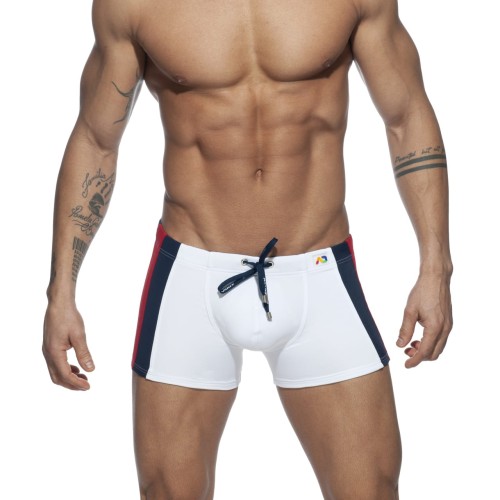 Białe kąpielówki męskie Stripes Basic Addicted