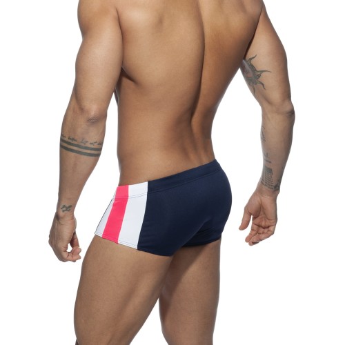 Granatowe kąpielówki męskie Stripes Basic Navy Addicted