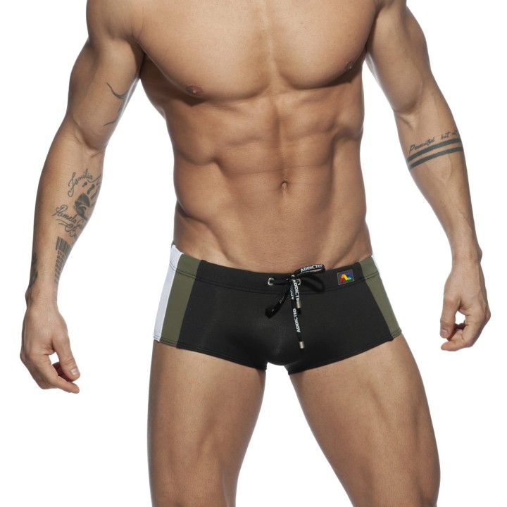 Czarne kąpielówki męskie Stripes Basic Black Addicted