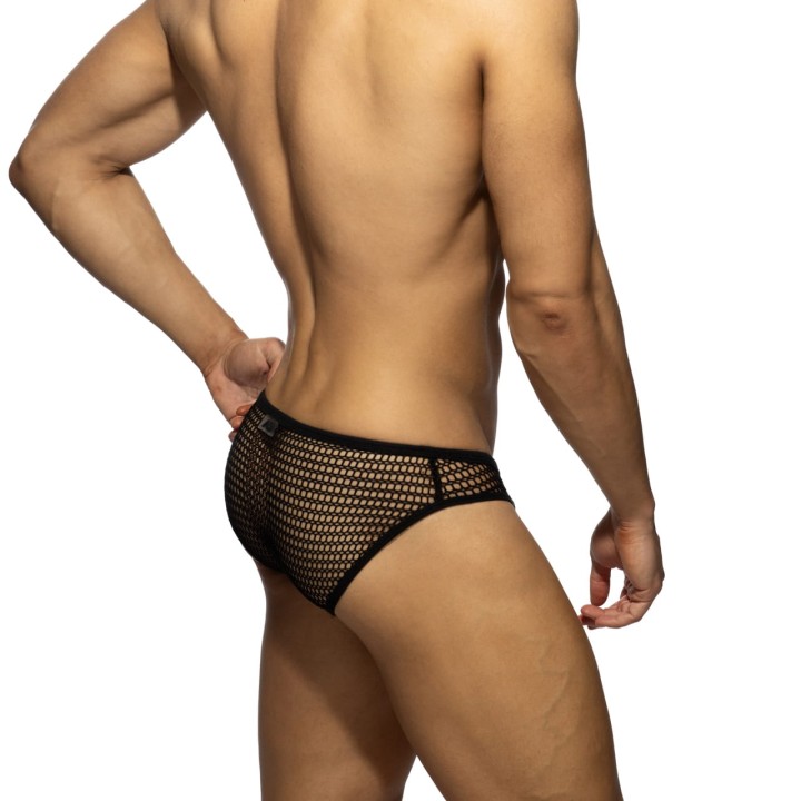 Czarne slipy męskie Openwork Fabric Black Addicted