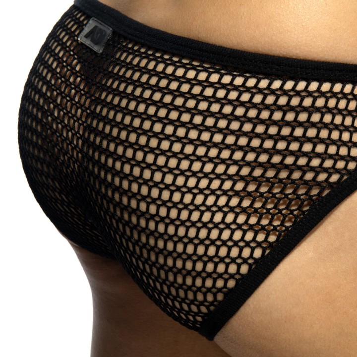 Czarne slipy męskie Openwork Fabric Black Addicted